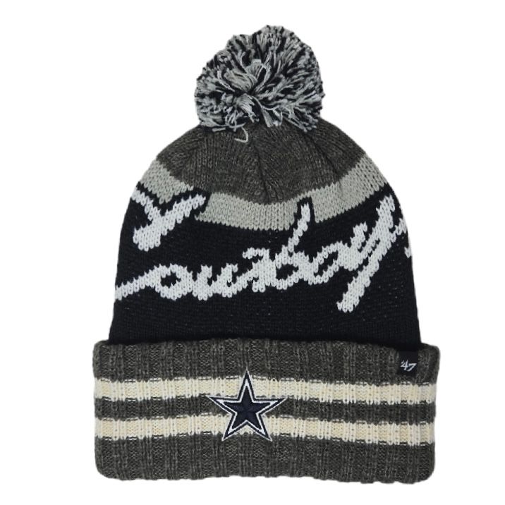 Dallas Cowboys Men’s 47 Hyper Charcoal Cuffed Pom Knit Hat
