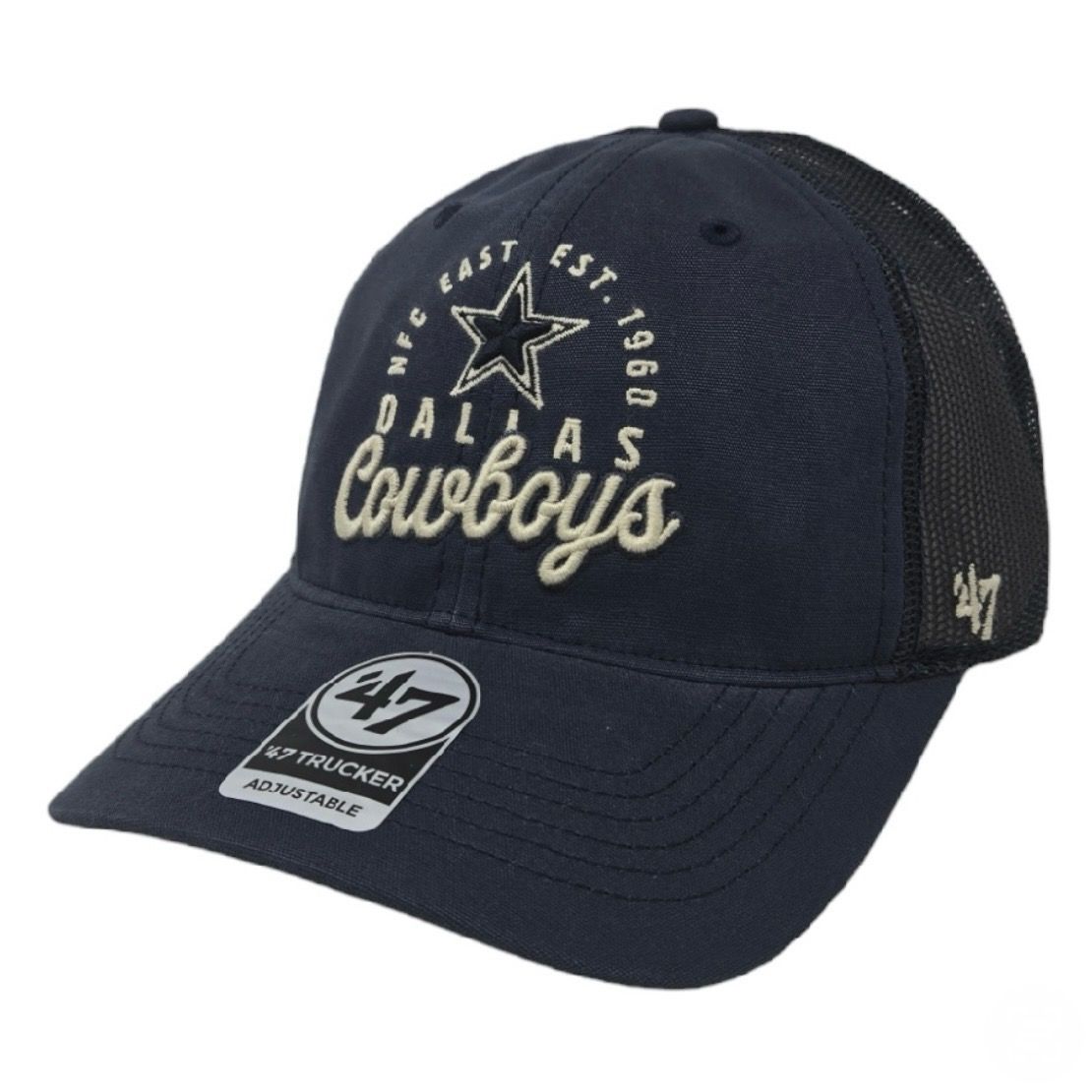 Dallas Cowboys Men’s 47 Brand Vintage Navy NFC East Trucker SnapBack Hat