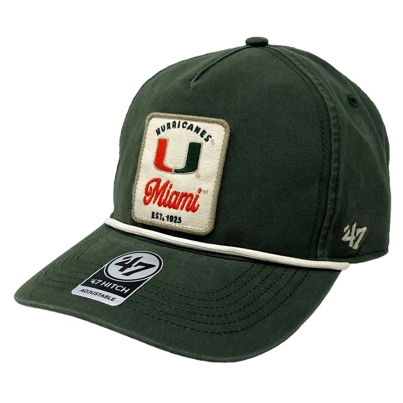 Miami Hurricanes Men’s Vintage Green 47 Brand Hitch Adjustable Hat