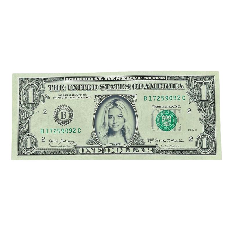 Livvy Dunne Famous Face Dollar Bill