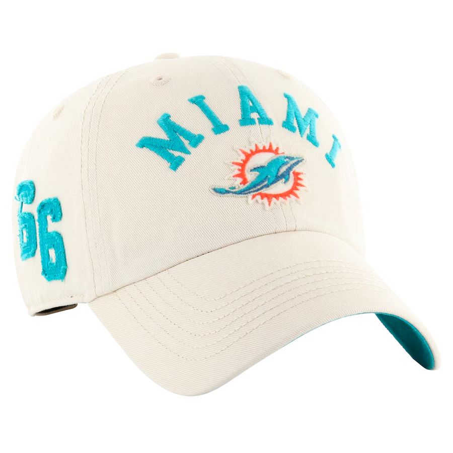 Miami Dolphins Men's Cream Faber 47 Brand Clean Up Adjustable Hat