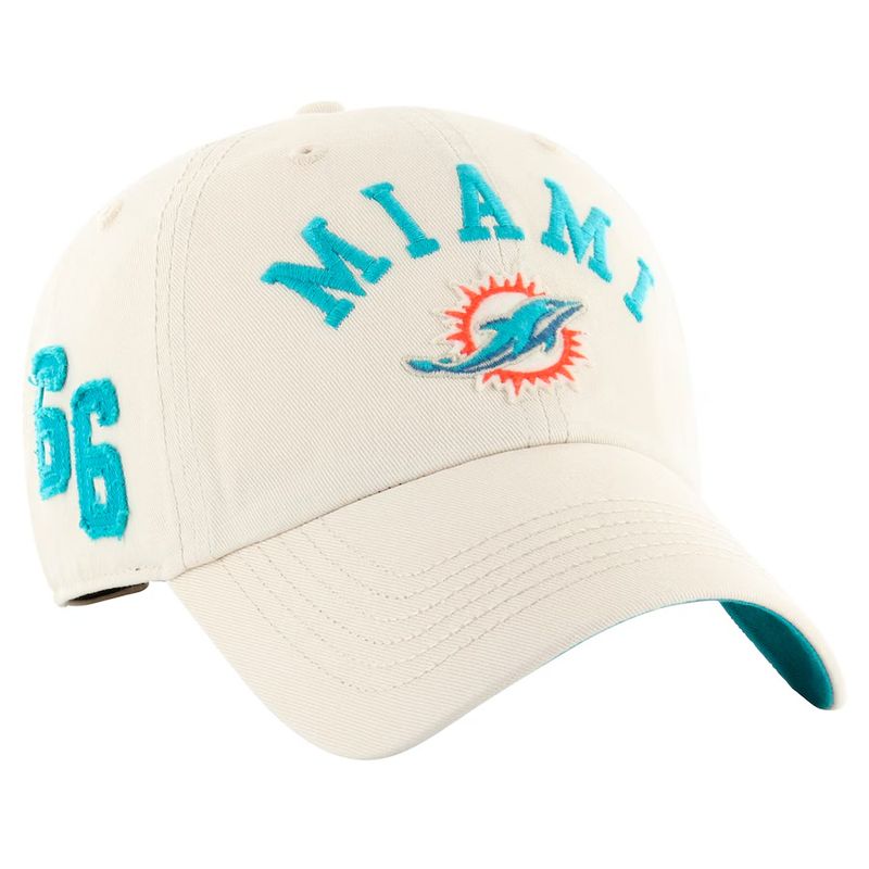 Miami Dolphins Men's Cream Faber 47 Brand Clean Up Adjustable Hat Miami Dolphins Men's Cream Faber 47 Brand Clean Up Adjustable Hat