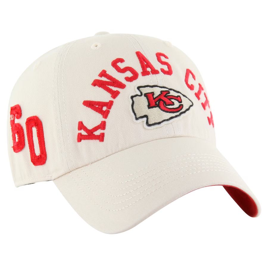 Kansas City Chiefs Men's Cream Faber 47 Brand Clean Up Adjustable Hat