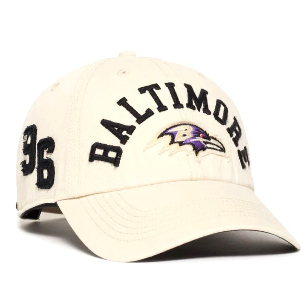 Baltimore Ravens Men's Cream Faber 47 Brand Clean Up Adjustable Hat