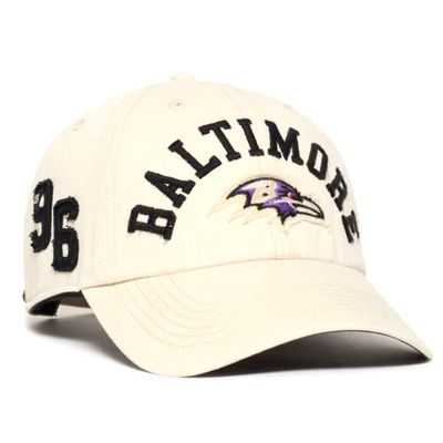 Baltimore Ravens Men's Cream Faber 47 Brand Clean Up Adjustable Hat