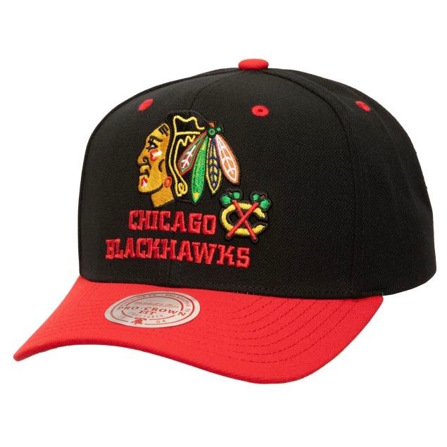 Chicago Blackhawks Men's Black NHL All In 2.0 Mitchell & Ness Pro Snapback Hat