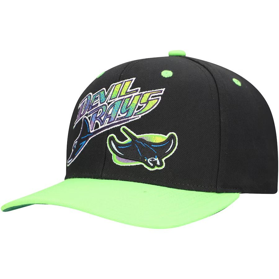 Tampa Bay Rays Men's Black MLB All In 2.0 Mitchell & Ness Pro Snapback Hat
