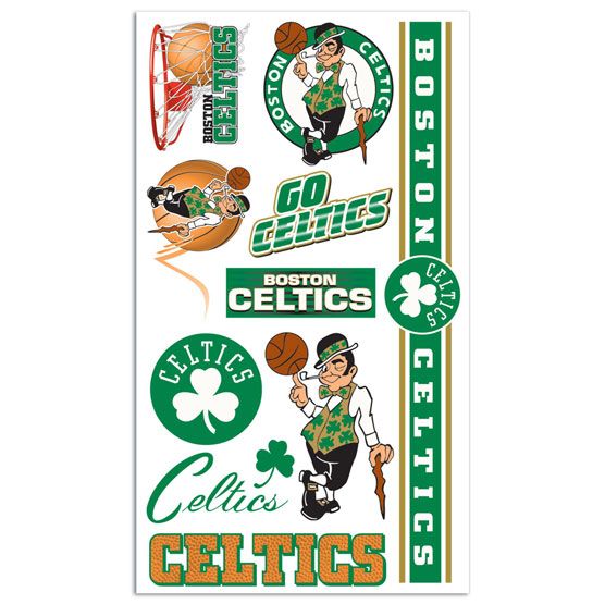 Boston Celtics Face-Cals Sheet Temporary Tattoos