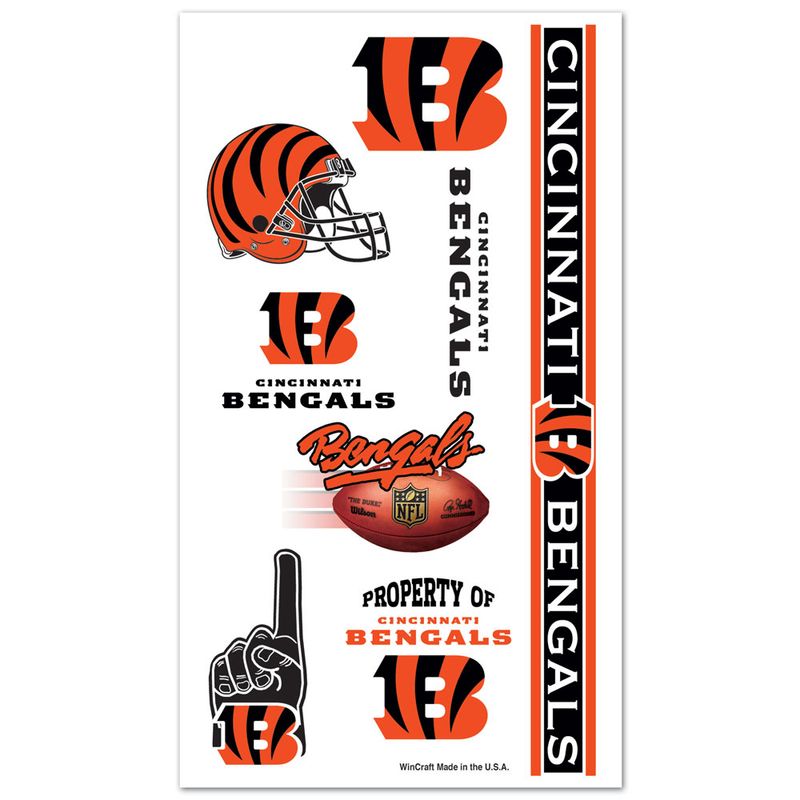 Cincinnati Bengals Face-Cals Sheet Temporary Tattoos Cincinnati Bengals Face-Cals Sheet Temporary Tattoos