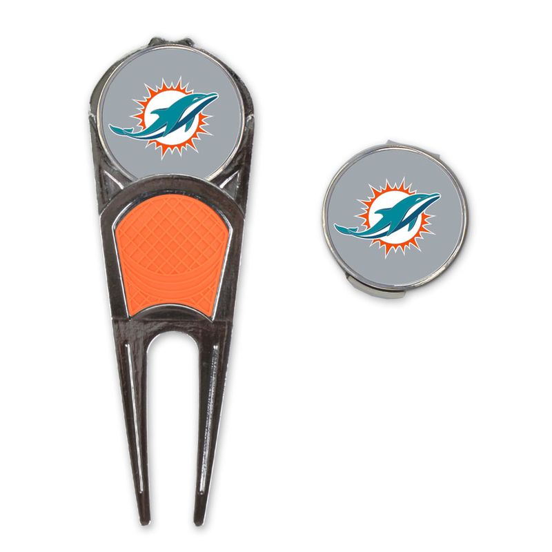 Miami Dolphins Golf Ball Mark Divot Repair Tool Miami Dolphins Golf Ball Mark Divot Repair Tool