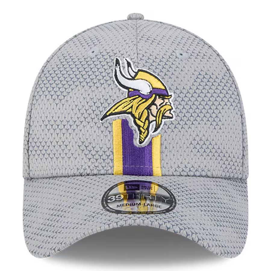 Minnesota Vikings Men's New Era Gray 2024 Sideline 39THIRTY Flex Hat