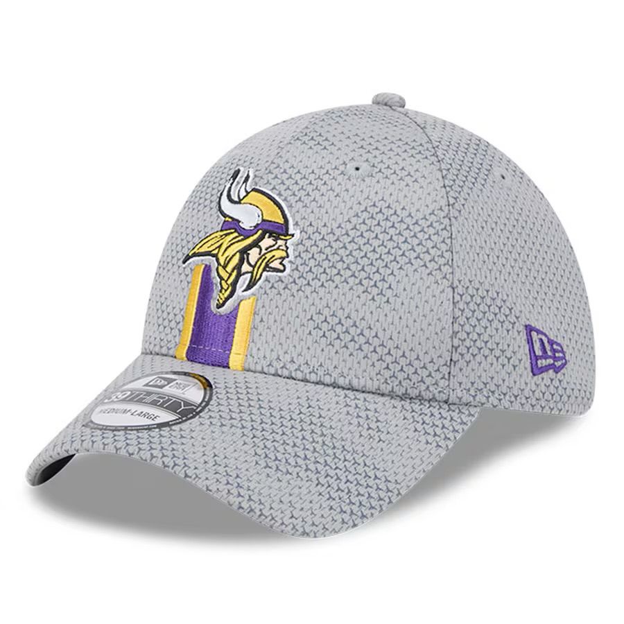 Minnesota Vikings Men's New Era Gray 2024 Sideline 39THIRTY Flex Hat
