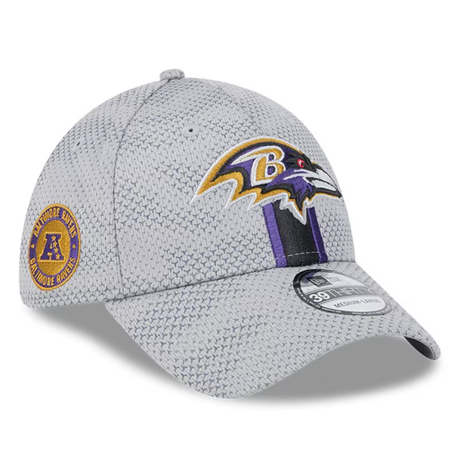 Baltimore Ravens Men's New Era Gray 2024 Sideline 39THIRTY Flex Hat