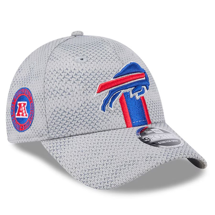 Buffalo Bills Men's New Era Gray 2024 Sideline 9FORTY Stretch-Snap Hat