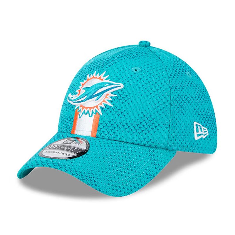 Miami Dolphins Child New Era Aqua 2024 Sideline 9FORTY Stretch-Snap Hat