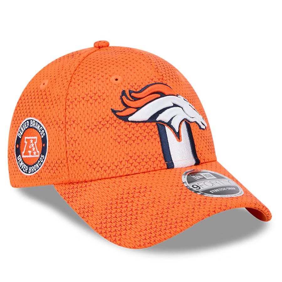 Denver Broncos Youth New Era Orange 2024 Sideline 9FORTY Stretch-Snap Hat