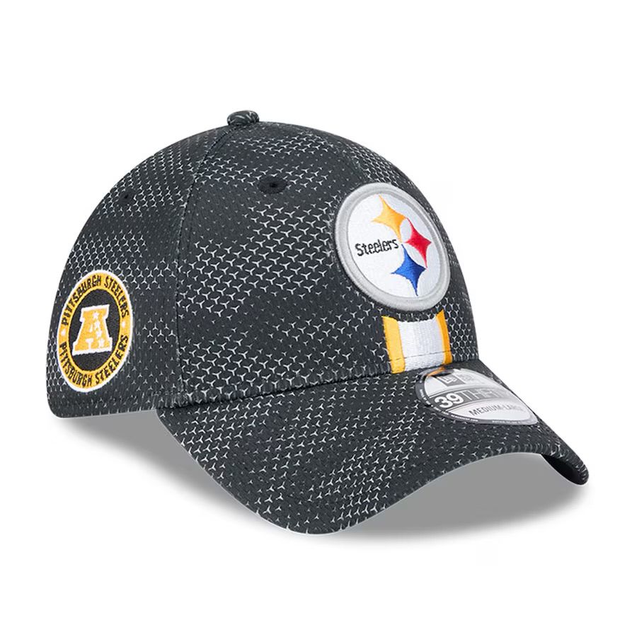 Pittsburgh Steelers Men's New Era Black 2024 Sideline 39THIRTY Flex Hat
