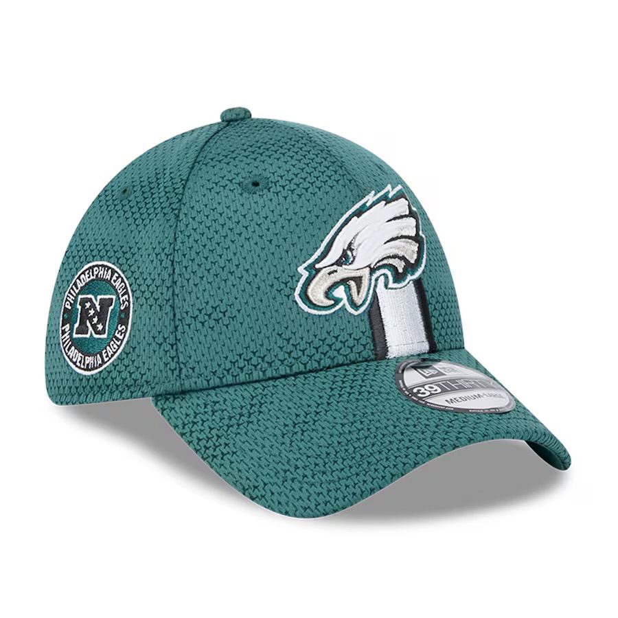 Philadelphia Eagles Men's New Era Green 2024 Sideline 39THIRTY Flex Hat