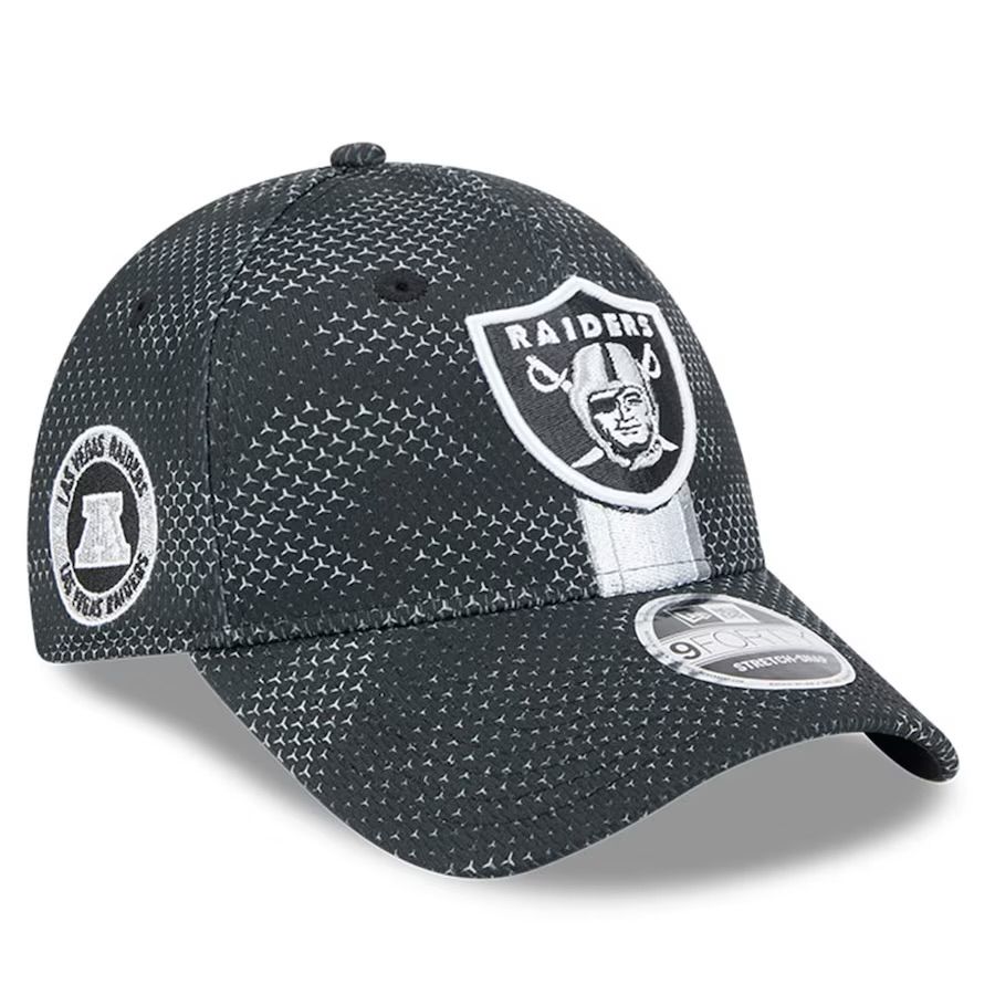 Las Vegas Raiders Men's New Era Black 2024 Sideline 9FORTY Stretch-Snap Hat