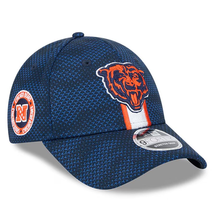 Chicago Bears Child New Era Navy 2024 Sideline 9FORTY Stretch-Snap Hat