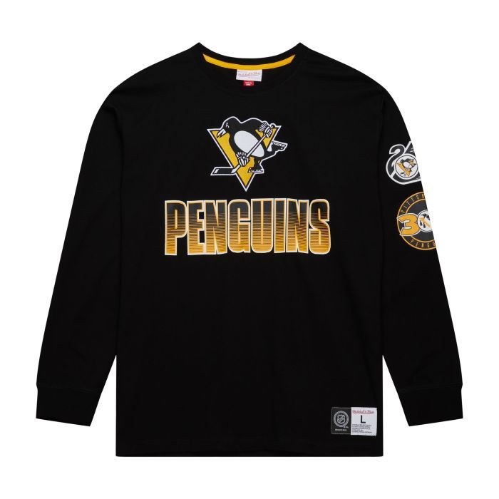 Pittsburgh Penguins Men’s Black Mitchell & Ness NHL All Over Long Sleeve Shirt