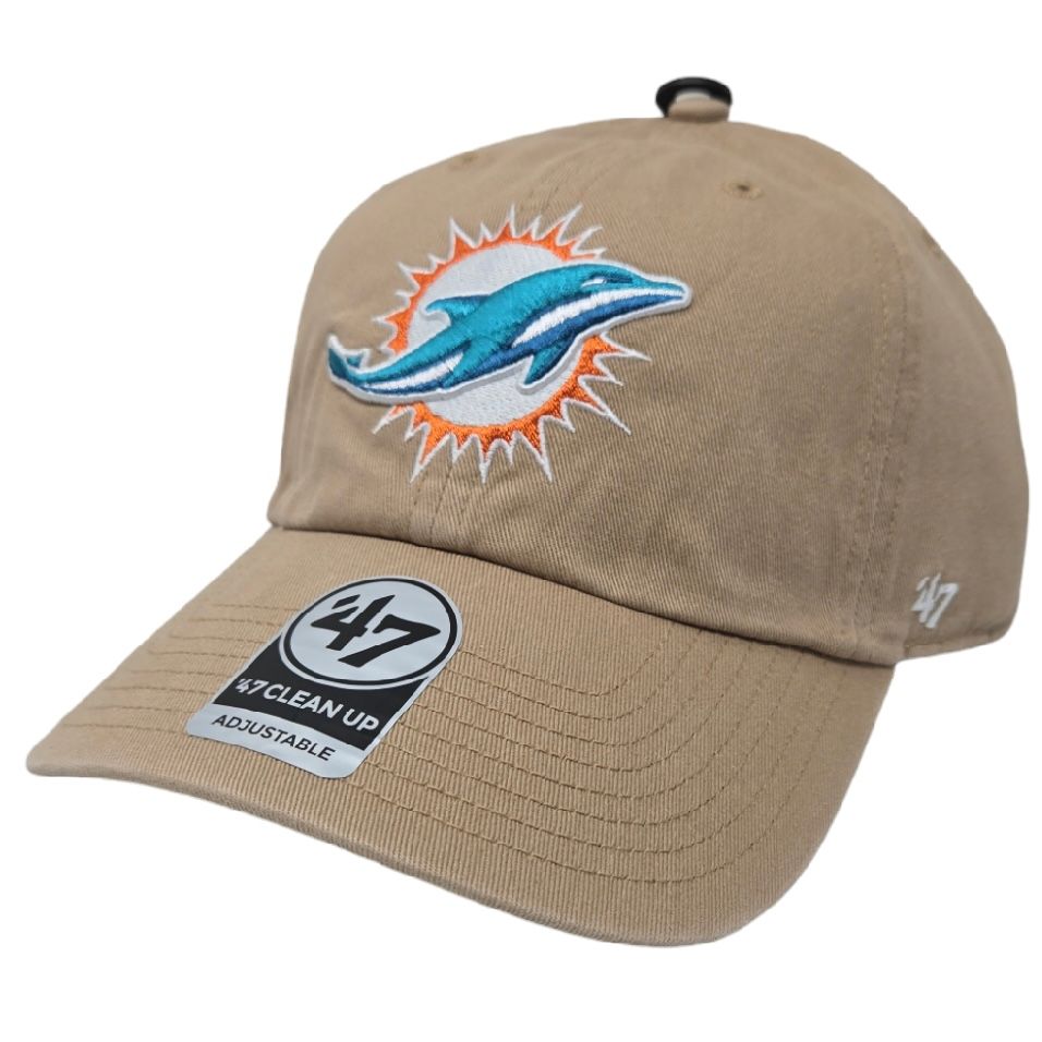 Miami Dolphins Men’s Khaki 47 Brand Clean Up Adjustable Hat