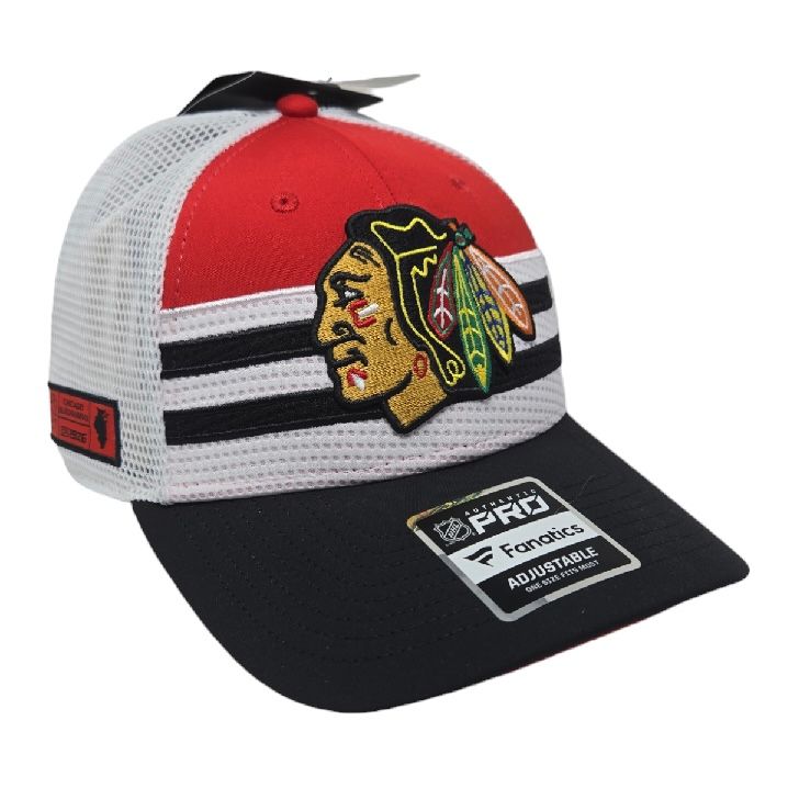 Chicago Blackhawks Men's Fanatics Striped Snapback Adjustable Hat