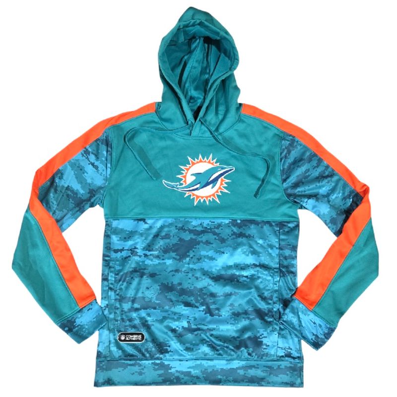 Miami Dolphins Men’s Aqua Team Apparel Pixel Pullover Hoodie