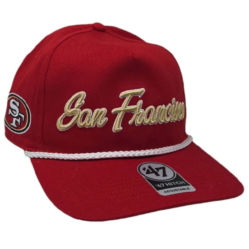 San Francisco 49ers Men’s Red Overhand Script 47 Hitch Snapback Hat