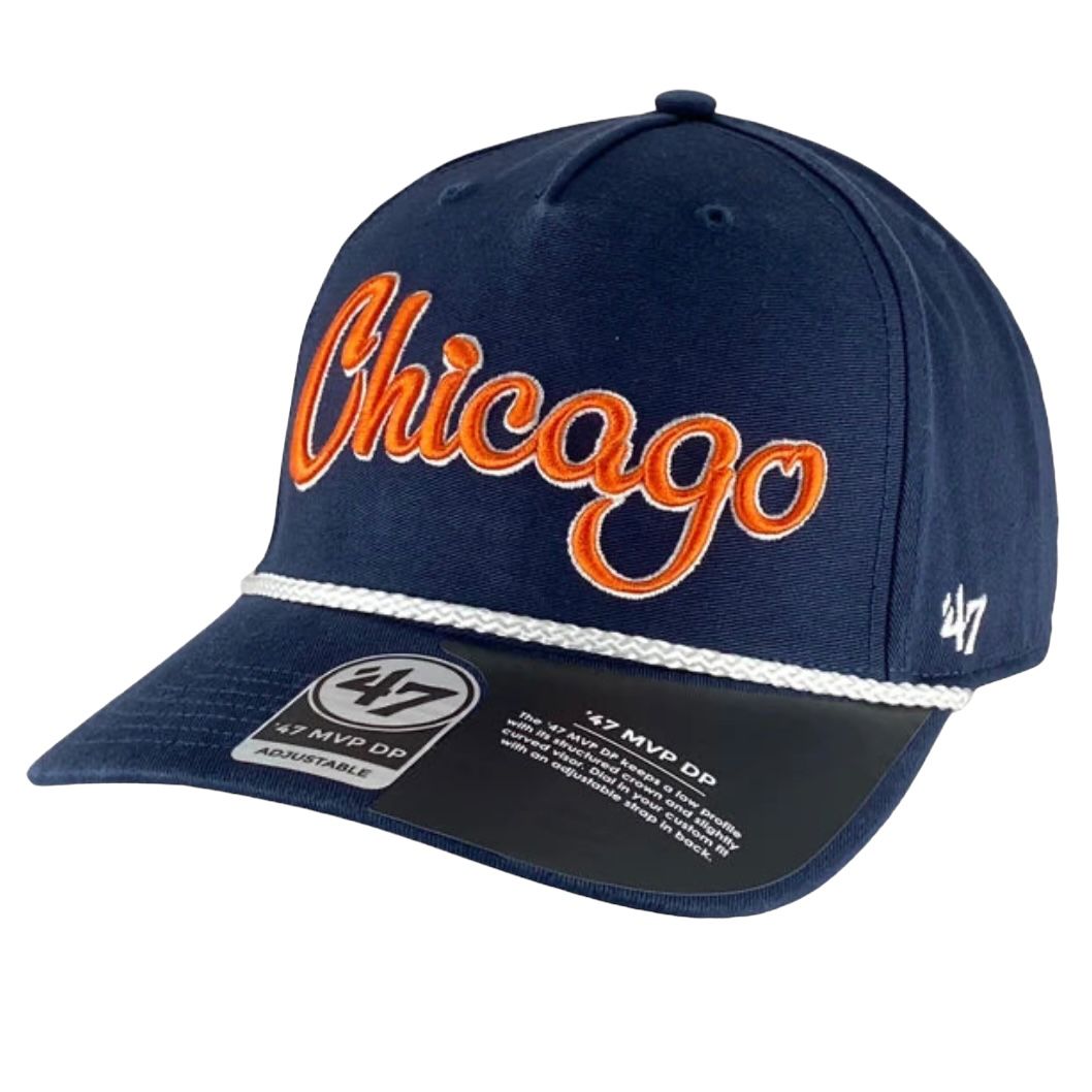 Chicago Bears Men’s Navy Overhand Script 47 Hitch Snapback Hat