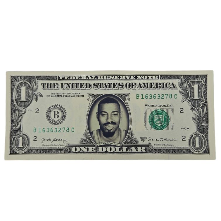 Wilt Chamberlain Famous Face Dollar Bill