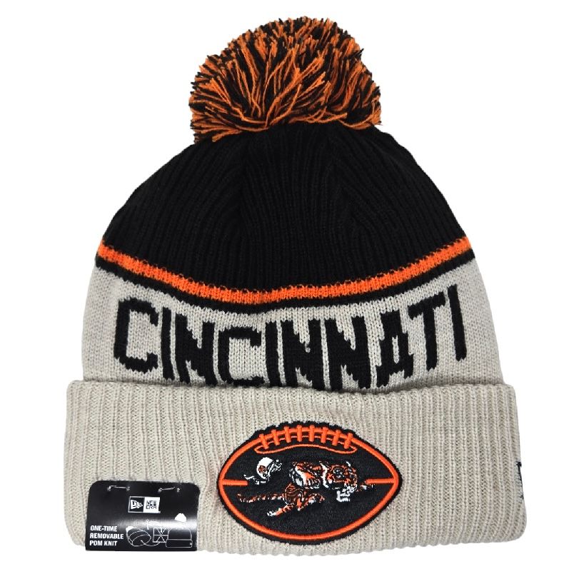 Cincinnati Bengals Men’s Historic Gray New Era 2024 Knit Pom Hat