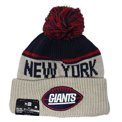 New York Giants Men’s Historic Gray New Era 2024 Knit Pom Hat