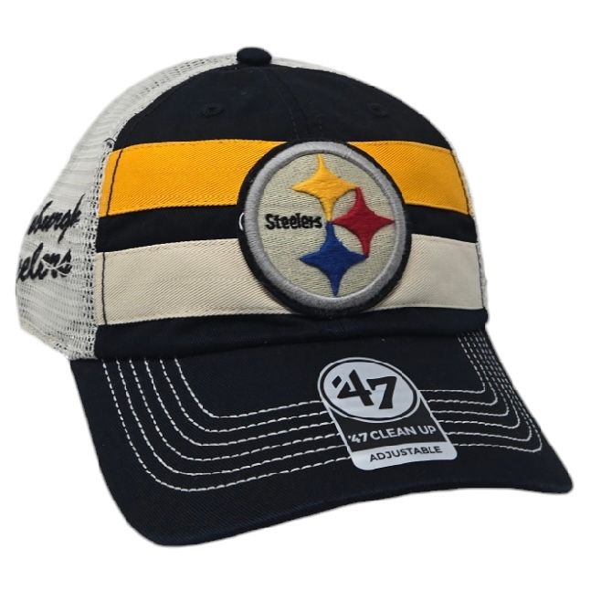 Pittsburgh Steelers Men's Black 47 Brand Clean Up Adjustable Hat