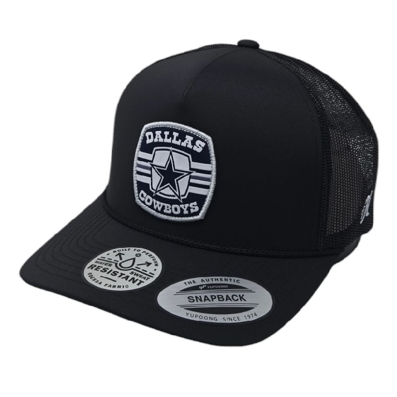 Dallas Cowboys Men's Authentic Black Trucker Patch Yupoong Snapback Hat Dallas Cowboys Men's Authentic Black Trucker Patch Yupoong Snapback Hat