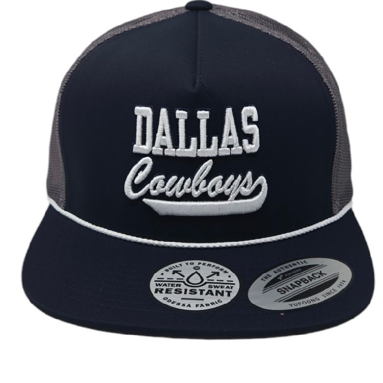 Dallas Cowboys Men's Navy Tailswoop Rope Trucker Yupoong Snapback Hat Dallas Cowboys Men's Navy Tailswoop Rope Trucker Yupoong Snapback Hat