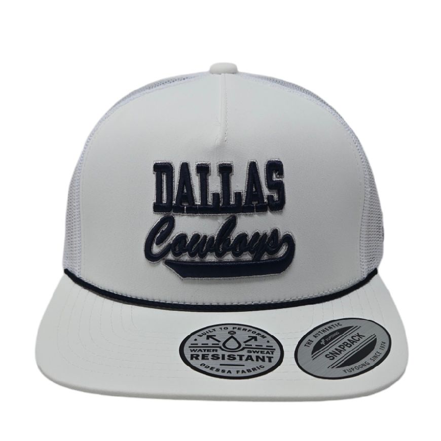 Dallas Cowboys Men's White Tailswoop Rope Trucker Yupoong Snapback Hat