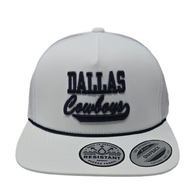 Dallas Cowboys Men's White Tailswoop Rope Trucker Yupoong Snapback Hat