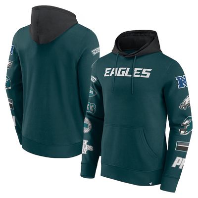 Philadelphia Eagles Men's Fanatics Midnight Green/Black Patched Out Pullover Hoodie