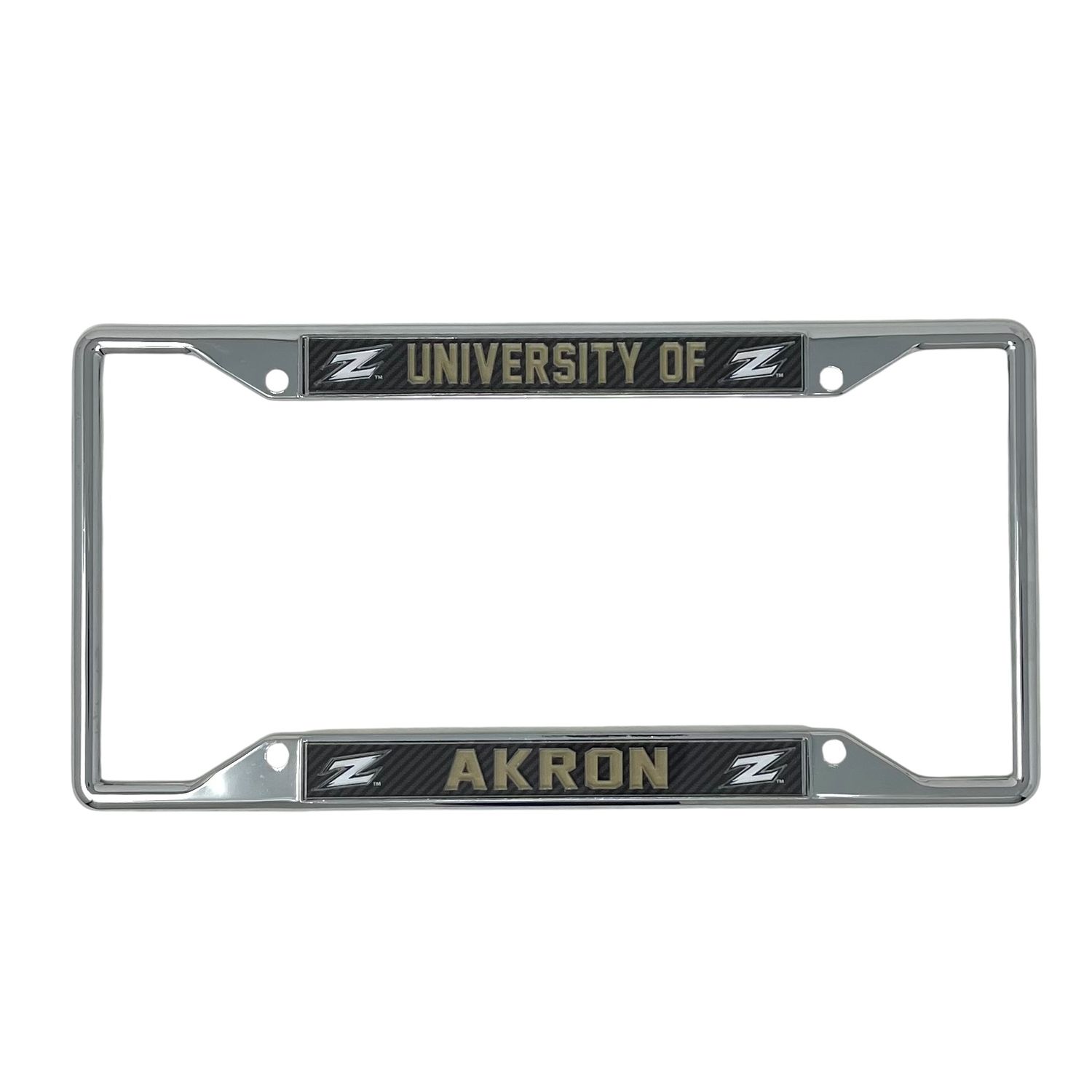 Akron Zips Chrome Metal License Plate Frame