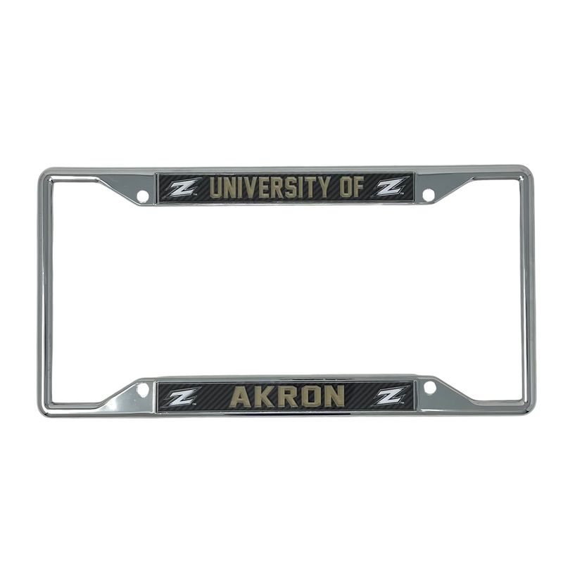 Akron Zips Chrome Metal License Plate Frame Akron Zips Chrome Metal License Plate Frame