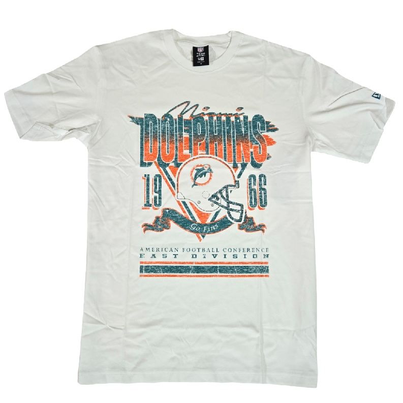 Miami Dolphins Men’s White New Era Retro T-Shirt Miami Dolphins Men’s White New Era Retro T-Shirt