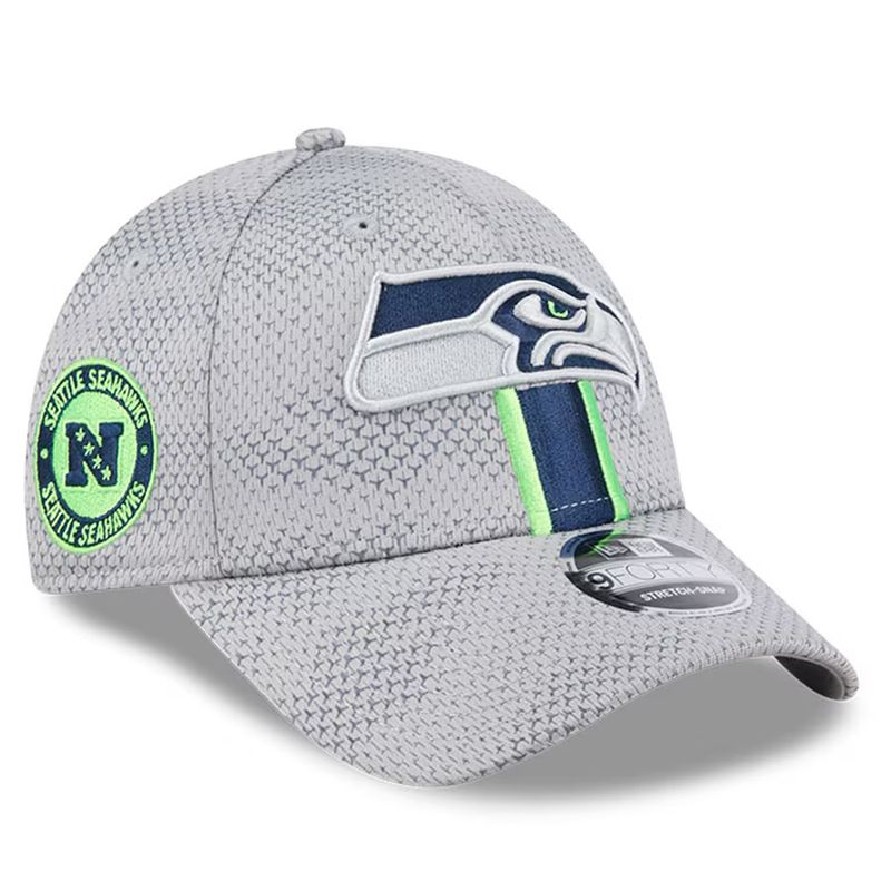 Seattle Seahawks Men's New Era Gray 2024 Sideline 9FORTY Stretch-Snap Hat Seattle Seahawks Men's New Era Gray 2024 Sideline 9FORTY Stretch-Snap Hat