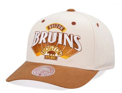 Boston Bruins Men's Off White NHL Horizon Pro Mitchell & Ness Pro Snapback Hat