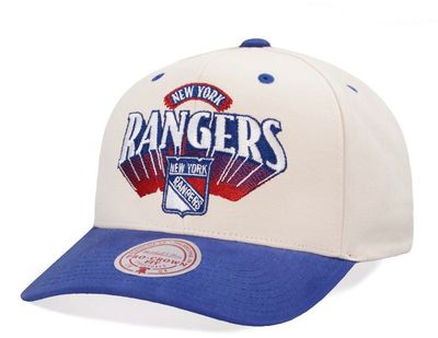 New York Rangers Men's Off White NHL Horizon Pro Mitchell & Ness Pro Snapback Hat