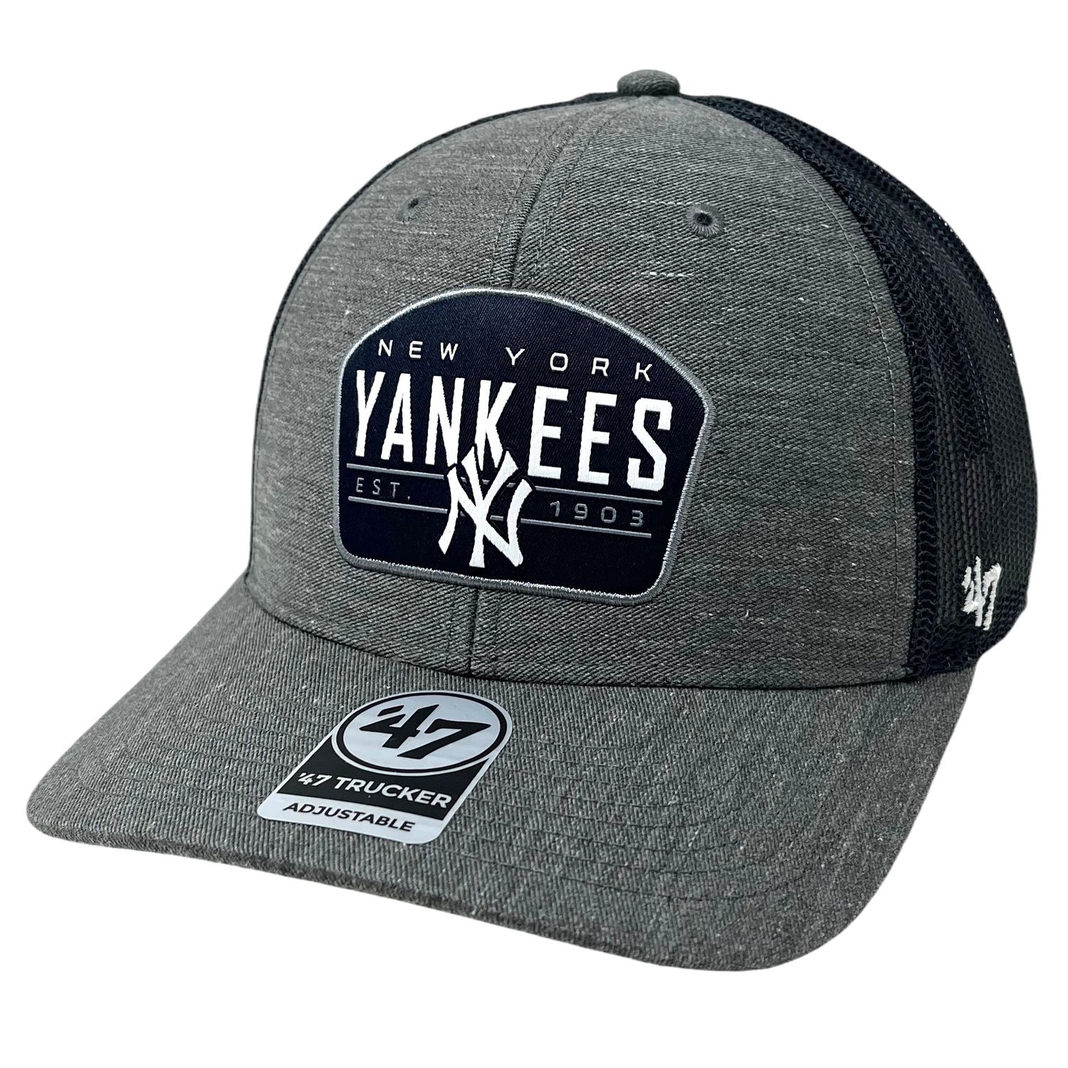 New York Yankees Men's 47 Charcoal Trucker Adjustable Hat