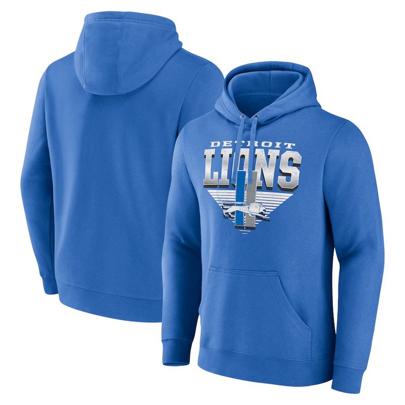 Detroit Lions Men’s Fanatics Blue Geometric Chrome Pullover Hoodie