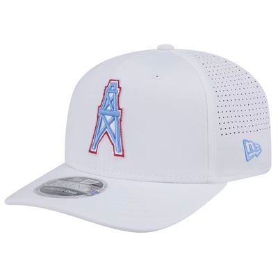 Houston Oilers Men's White New Era Throwback Adventure Perform 9SEVENTY Adjustable Hat