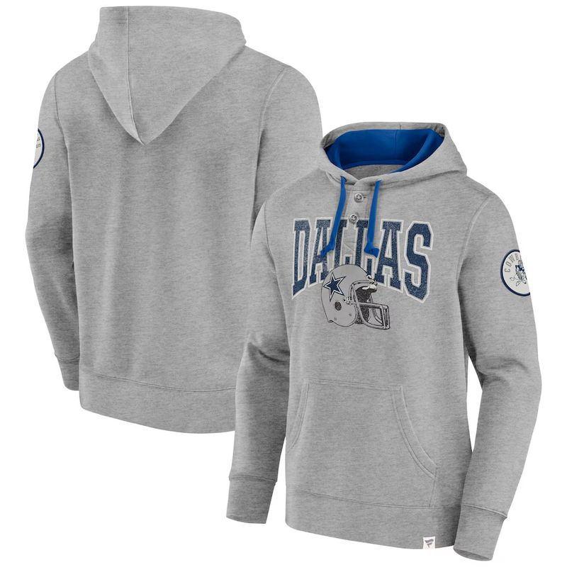 Dallas Cowboys Men’s Heather Gray Fanatics Label Maker Pullover Hoodie