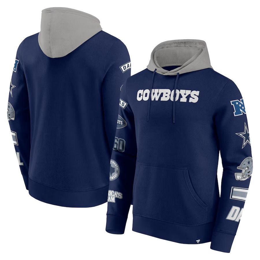 Dallas Cowboys Men’s Navy Fanatics Patched Out Pullover Hoodie